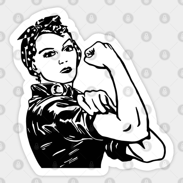 Rosie The Riveter Sticker by Slightly Unhinged